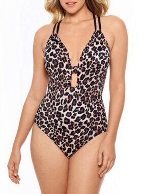 TIME AND TRU Leopard Print Swimsuit Size L